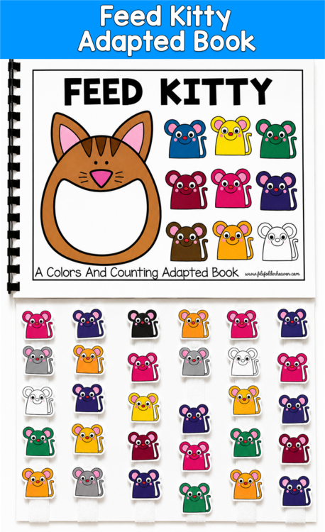 Feed Kitty Adapted Book | Colors Counting Number Words | SLP SPED Autism PreK (7