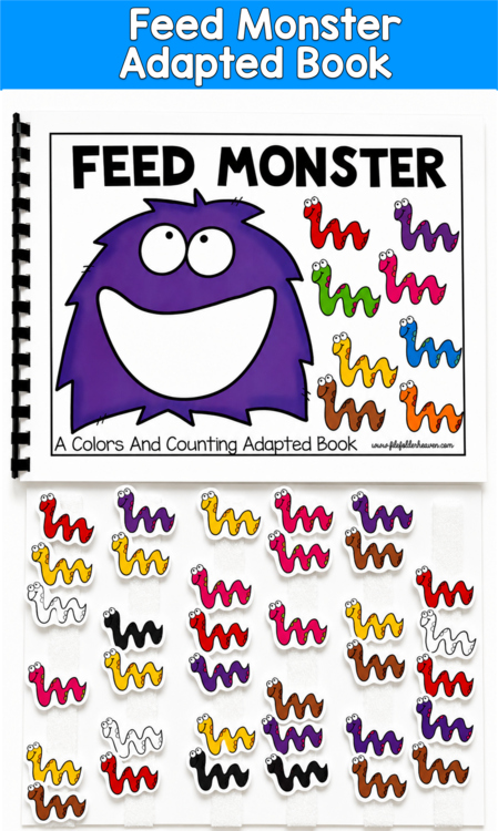 Feed Monster Adapted Book | Colors Counting Number Words | SLP SPED Autism PreK