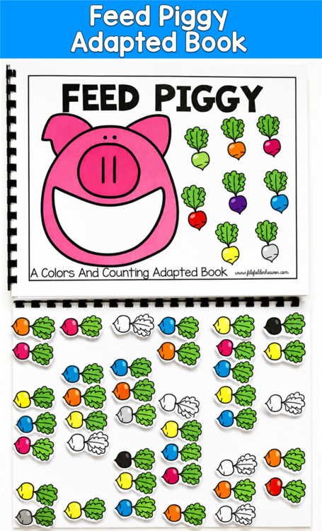Feed Piggy Adapted Book | Colors Counting Number Words | SLP SPED Autism PreK