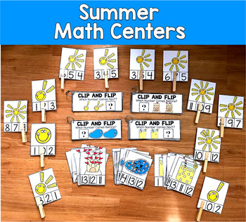 Summer Math Centers | Counting Number Sequencing Clip Cards 0-12 | SLP SPED Math