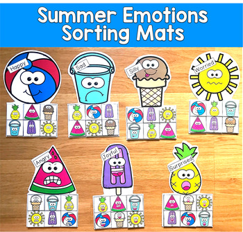 Summer Emotions Sorting Mats Set 2 | SEL Speech Therapy SPED Autism