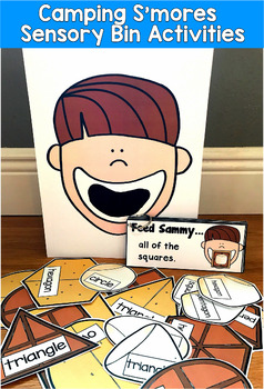 Camping Sensory Bin | Feed Sammy S'mores Shapes Numbers Rhyming | SLP SPED
