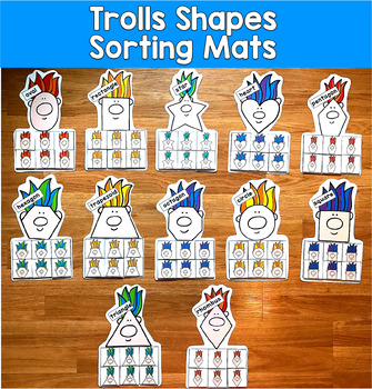 Troll 2D Shapes Sorting Mats | 12 Shape Mats Geometry | SLP SPED Autism Math