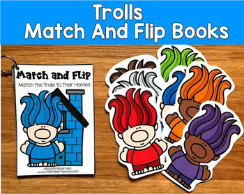 Troll Match and Flip Books | Color Shape Counting Emotion Matching | SLP SPED