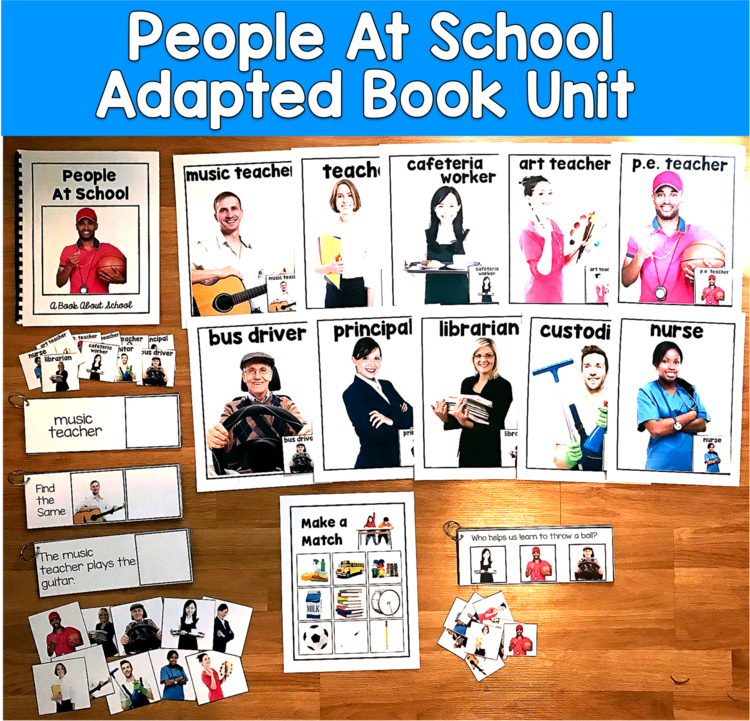 People at School Adapted Book Unit | Community Helpers Real Photos | SLP SPED