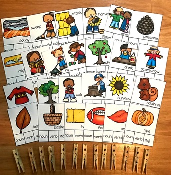 Fall Parts of Speech Task Cards