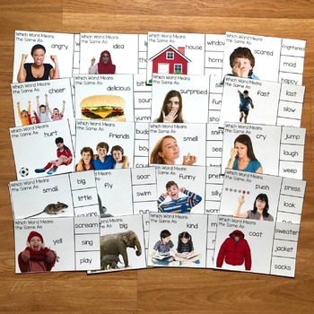 Synonyms Task Cards (w/Real Photos)