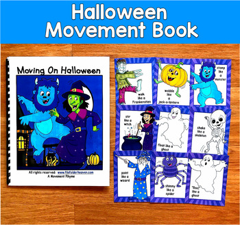 Halloween Movement Cards & Book | Brain Breaks Gross Motor | SPED Autism OT PreK