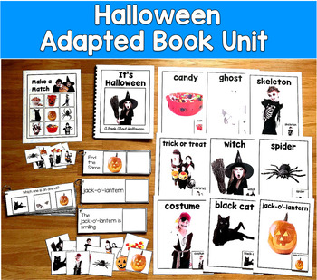 Halloween Adapted Book Unit Real Photos | Vocabulary WH Questions | SLP SPED