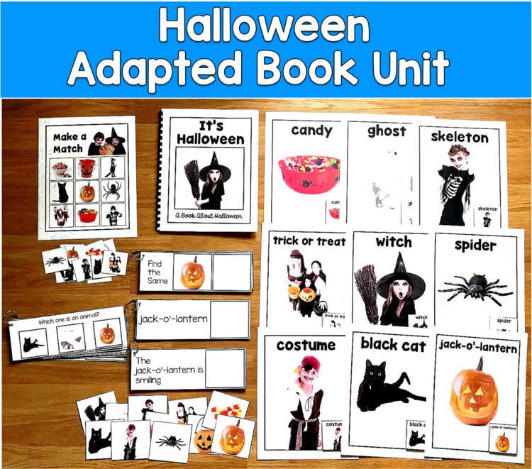 Halloween Adapted Book Unit Real Photos | Vocabulary WH Questions | SLP SPED