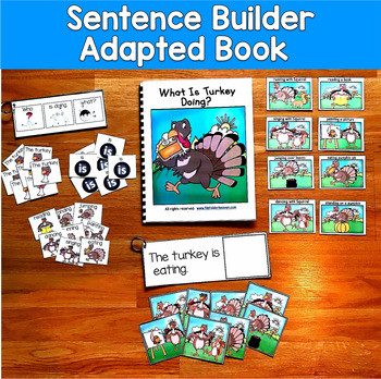 Thanksgiving Sentence Builder Book | Action Words Verbs Sentences | SLP SPED
