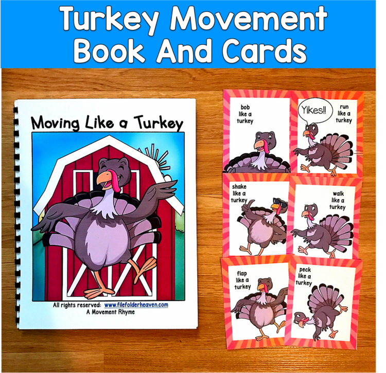 Turkey Movement Book & Cards | Brain Breaks Gross Motor | SPED Autism PreK