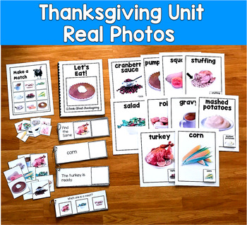 Thanksgiving Adapted Book Unit Real Photos | Vocabulary Wh Questions | SLP SPED