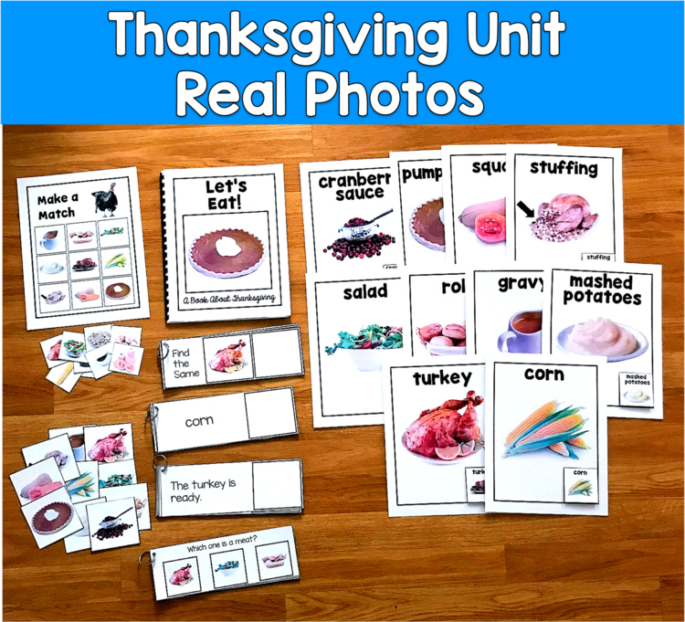 Thanksgiving Adapted Book Unit Real Photos | Vocabulary Wh Questions | SLP SPED