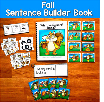 Fall Sentence Builder Book | Action Words Verbs & Sentences | SLP Speech SPED