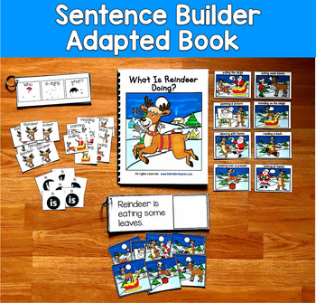 Christmas Sentence Builder Book | Action Words Verbs & Sentences | SLP SPED