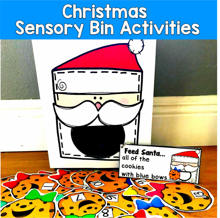 Christmas Sensory Bin | Feed Santa Rhyming Numbers Colors | SLP SPED Autism PreK