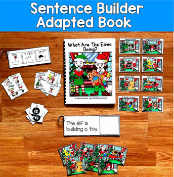 Elf Sentence Builder Book | Action Words Verbs & Sentences | Christmas SLP SPED