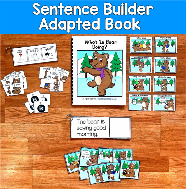 Winter Sentence Builder Book | Action Words Verbs & Sentences | SLP SPED Autism