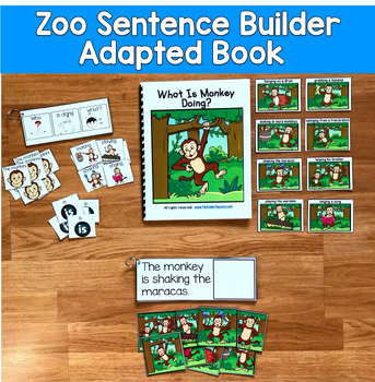 Zoo Sentence Builder Adapted Book | Action Words Sentences | SLP SPED Autism