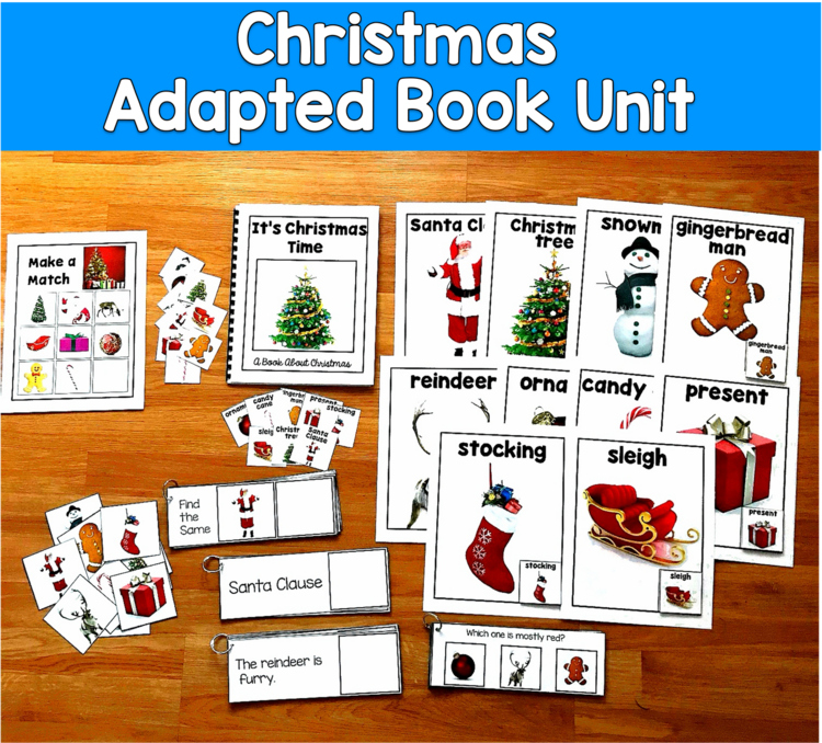Christmas Adapted Book Unit Real Photos | Vocabulary WH Questions | SLP SPED
