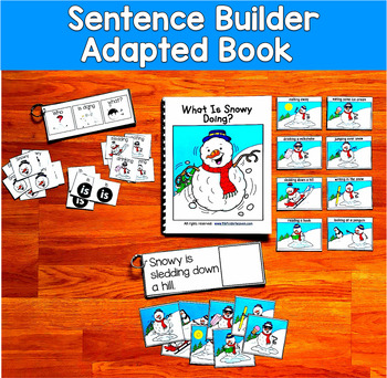 Snowman Sentence Builder Book | Action Words Verbs & Sentences | SLP SPED Autism
