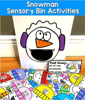 Snowman Sensory Bin | Winter Rhyming Colors Numbers | SLP SPED Autism OT