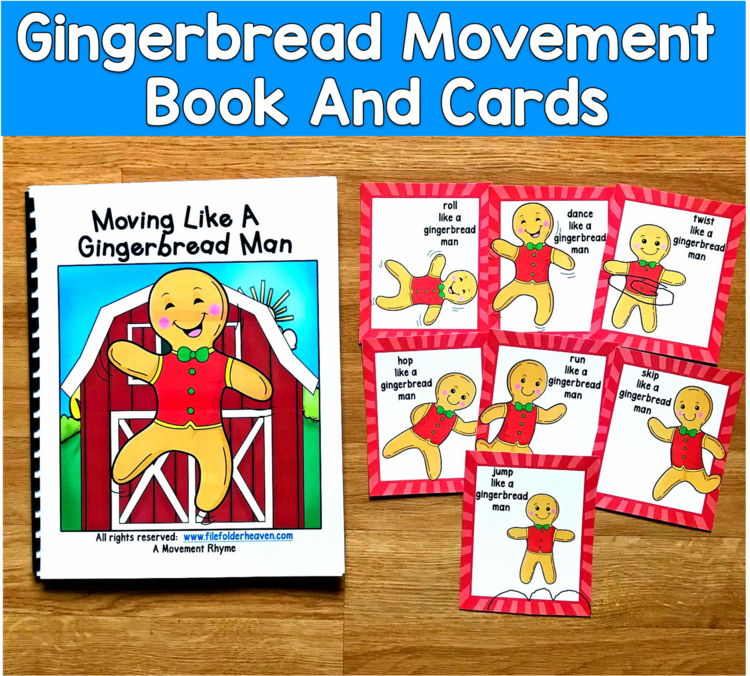 Gingerbread Movement Book & Cards | Brain Breaks Gross Motor | SPED Autism OT