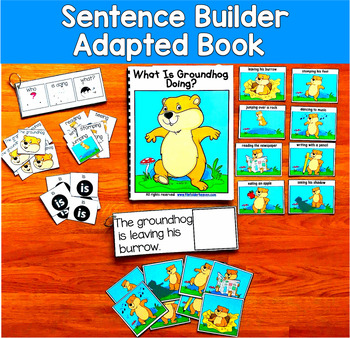 Groundhog Day Sentence Builder Book | Action Words Verbs & Sentences | SLP SPED