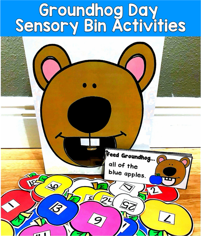 Groundhog Day Sensory Bin | Colors Numbers Rhyming | SLP SPED Autism PreK Math