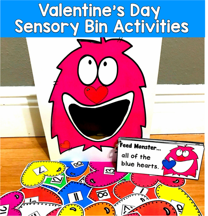 Feed Love Monster Sensory Bin | Rhyming Numbers Colors | Valentines SLP SPED