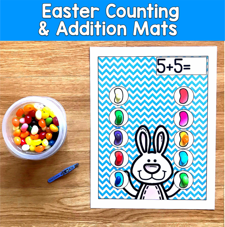 Easter Counting & Addition Mats | Number Sense Fine Motor | Math PreK SPED