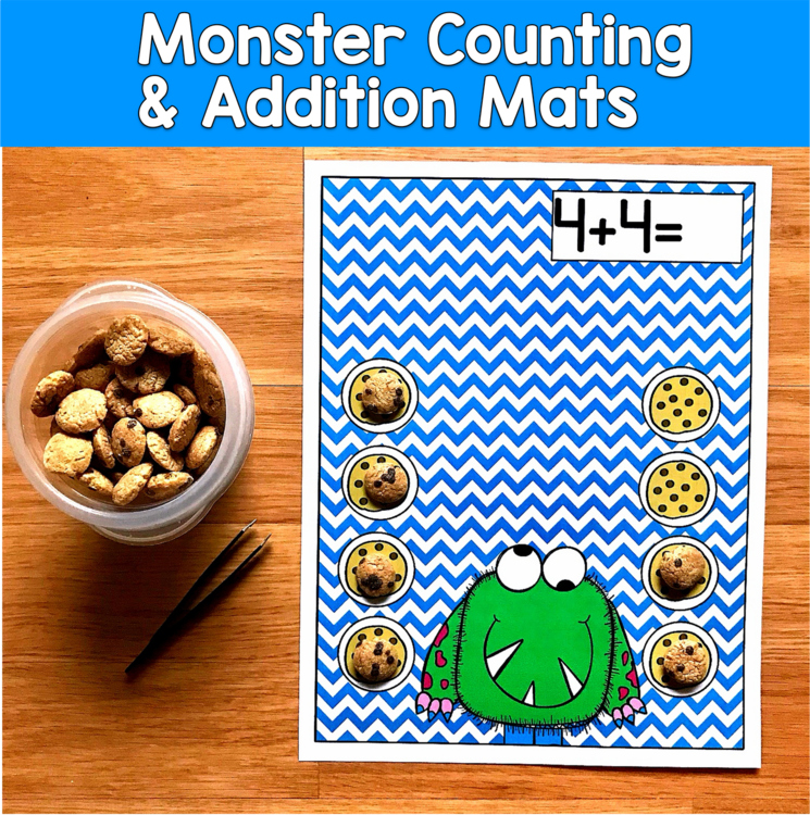 Monster Counting & Addition Mats | Number Sense Fine Motor | Math PreK SPED