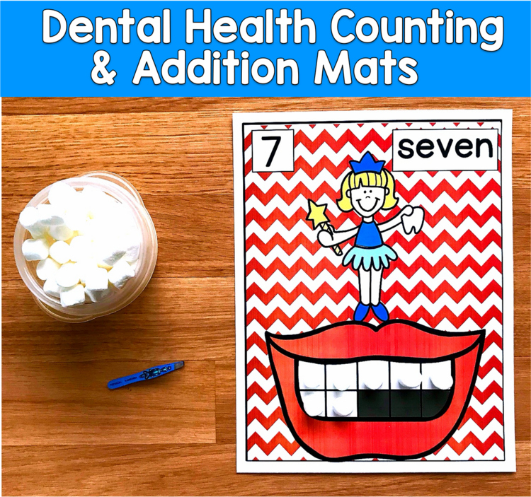 Dental Health Counting & Addition Mats | Fine Motor Math | PreK SPED Autism
