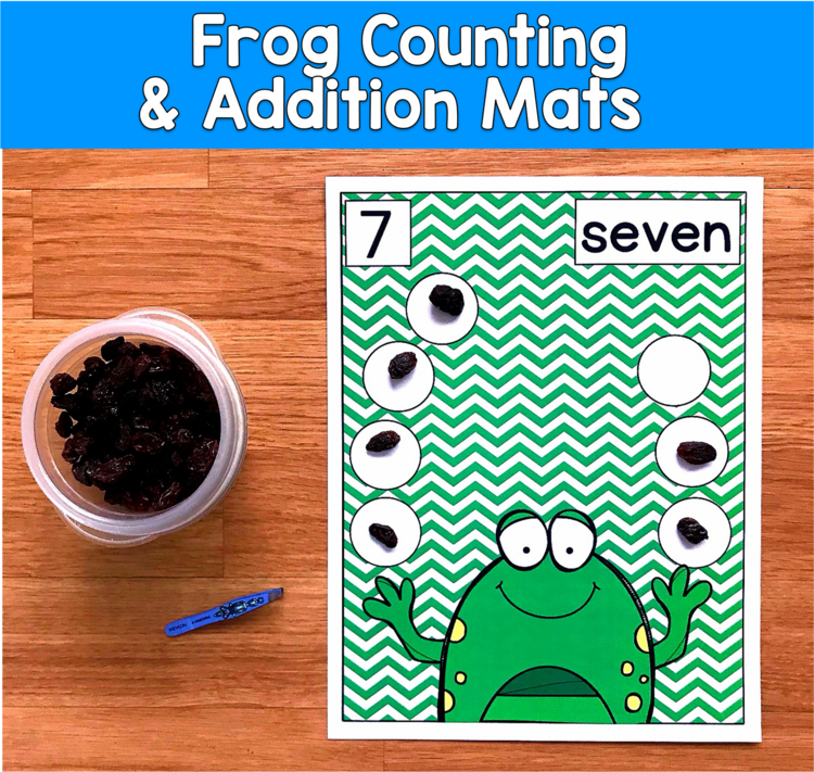 Frog Counting & Addition Mats | Number Sense Fine Motor | Math PreK SPED Autism