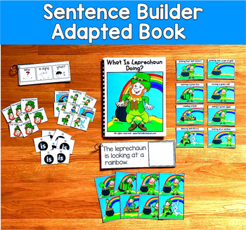 Leprechaun Sentence Builder Book | Action Words Verbs & Sentences | SLP SPED