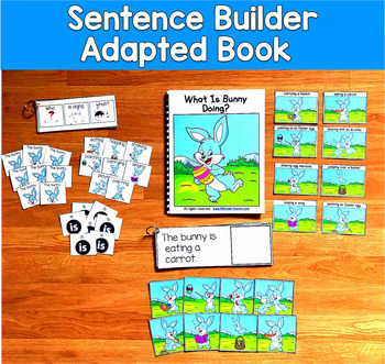 Bunny Sentence Builder Book | Action Words Verbs & Sentences | SLP Speech SPED