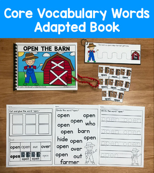 Core Vocabulary Adapted Book:  "Open The Barn" Core Word Open