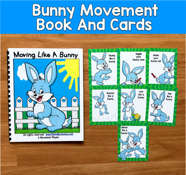 Bunny Movement Book & Cards | Brain Breaks Gross Motor | SPED Autism OT PreK