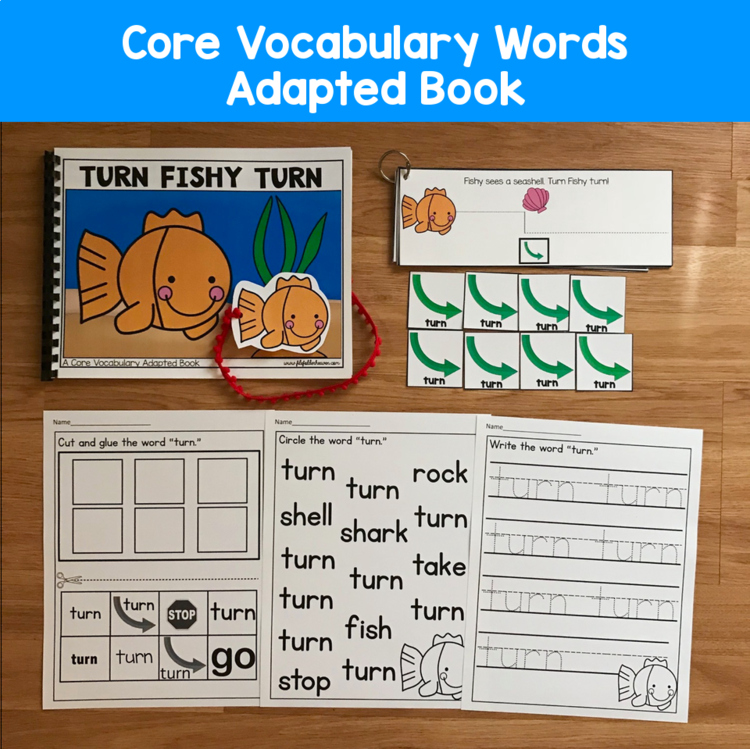 Core Vocabulary Adapted Book:  "Turn Fishy Turn" Core Word Turn