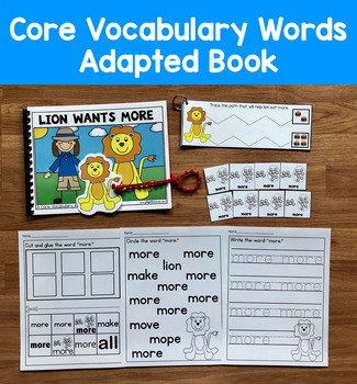 Core Vocabulary Adapted Book:  "Lion Wants More" Core Word More