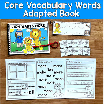 Core Vocabulary Adapted Book:  "Lion Wants More" Core Word More