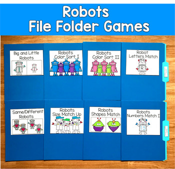Robot File Folder Games Mini-Bundle | STEM Matching Sorting | SLP SPED Autism