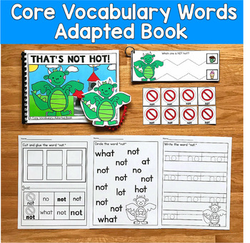 Core Vocabulary Adapted Book:  "That's Not Hot!" Core Word Not