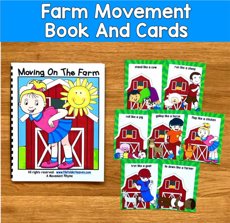 Farm Movement Book & Cards | Brain Breaks Gross Motor | SPED Autism OT PreK