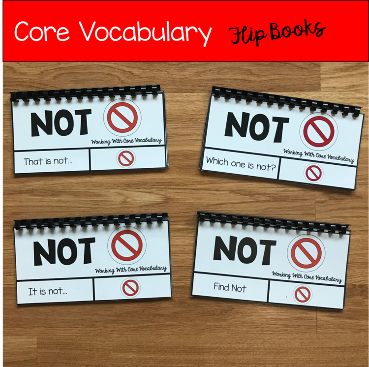 Core Vocabulary Flip Books--"Working With the Word Not"
