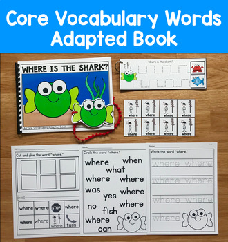 Core Vocabulary Adapted Book:  "Where Is The Shark?" Core Word Where
