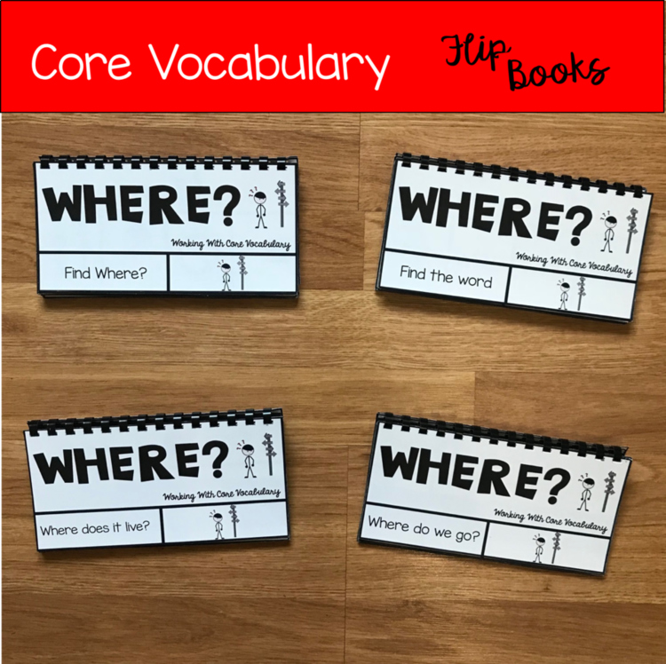 Core Vocabulary Flip Books:  "Working With The Word Where"