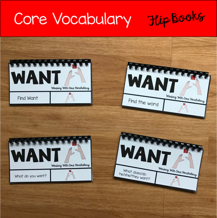 Core Vocabulary Words Flip Books:  (Working With the Word Want)