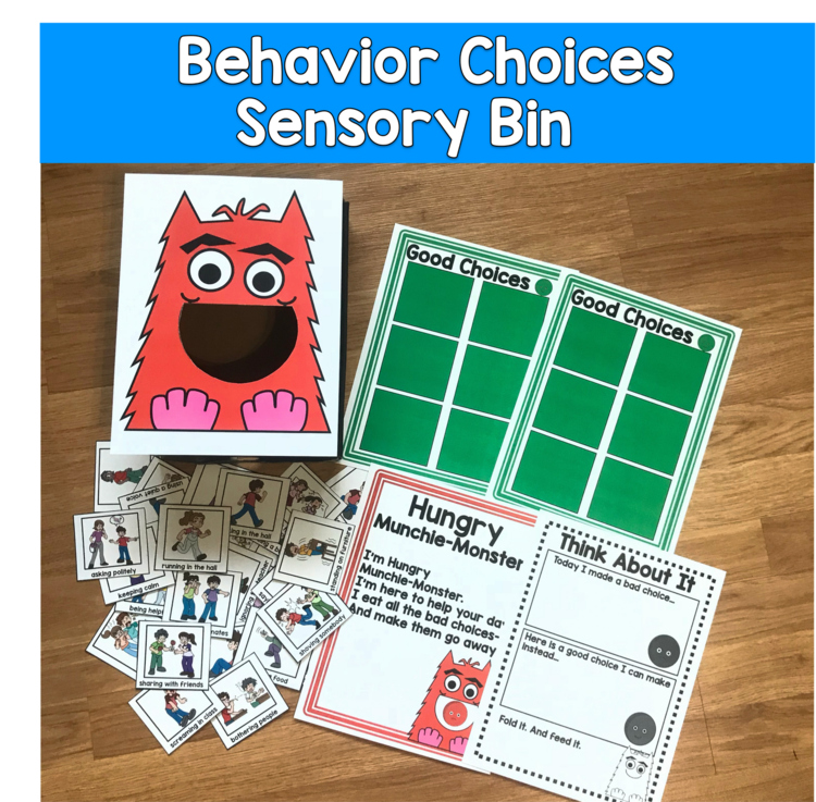 Behavior Management Sensory Bin Activity | Good Choices vs. Bad Choices Sort